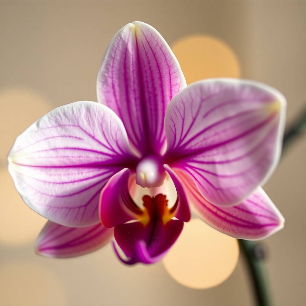 Luxusní makro orchideje v detailu
